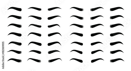 Eyebrow shapes vector set perfect eyebrows eyebrow styling guide