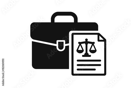 Professional briefcase and legal document symbolizing law and justice services
