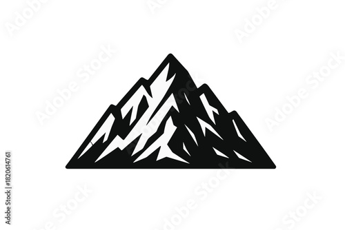 Abstract geometric mountain range silhouette logo design element isolated on white background
