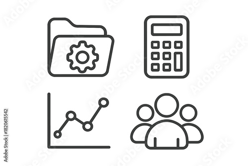 Business administration, financial calculation, market analysis, and user community concepts