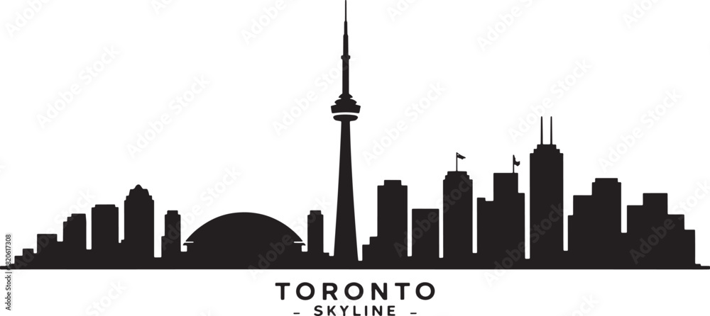 Fototapeta premium Toronto skyline detailed silhouette vector illustration on transparent background