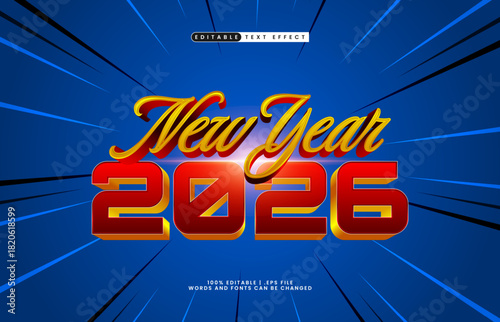new year 2026 new year editable text effect