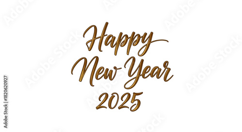 Elegant golden Happy New Year 2025 wishes bring a festive glow to your holiday promotions and seasonal greetings this year