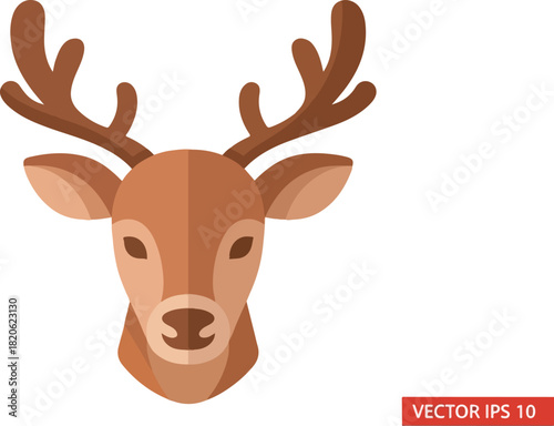 Deer's head illustration: A simple, elegant illustration of a deer's head, focusing on the antlers and facial features.