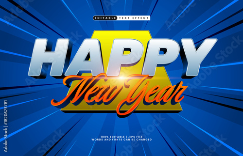 happy new year editable text effect