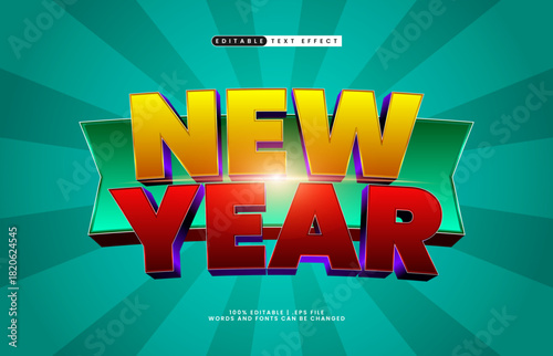 new year editable text effect