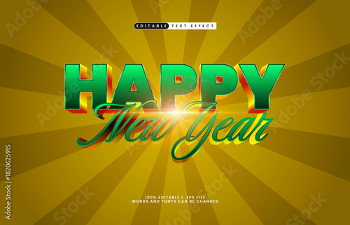 happy new year editable text effect