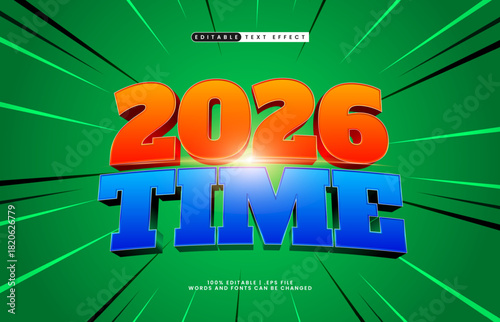 2026 time new year editable text effect
