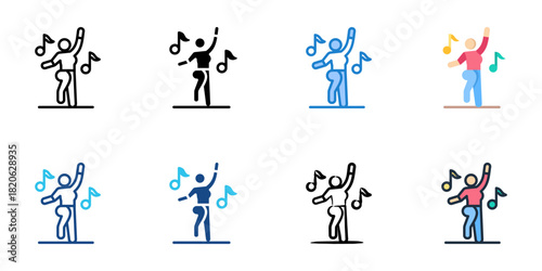 Zumba icon set multiple style collection 
