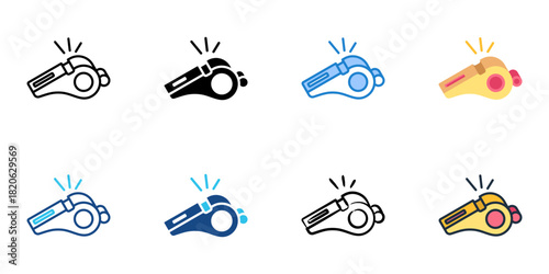 Whistle icon set multiple style collection 
