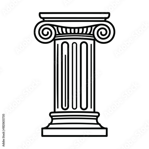 Vector illustration of ionic column