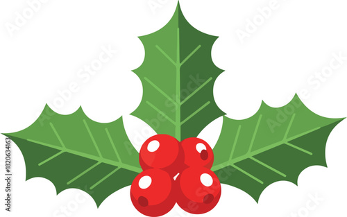 Holly Berries and Leaves: Capturing the festive spirit of the holiday season, a sprig of holly with vibrant red berries. Celebrating the warmth and joy.