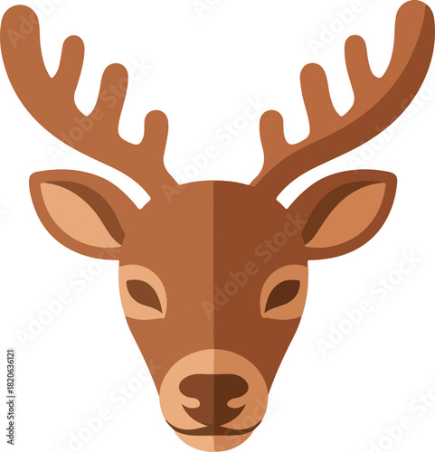 Deer Illustration: A stylized illustration of a deer head with prominent antlers, a symbol of nature and wilderness.