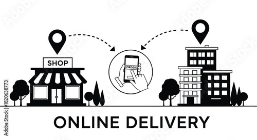 Convenient online shopping and delivery service connecting shop to home