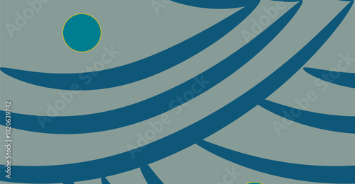 【モダン青海波】和柄の波紋・円弧パターン背景素材（レトロ・和風・幾何学）