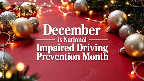 December is national impaired driving prevention month with festive holiday ornaments and twinkling lights creating a warm and inviting atmosphere