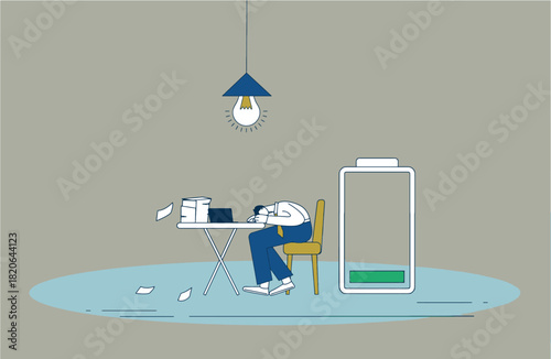 work overtime illustration