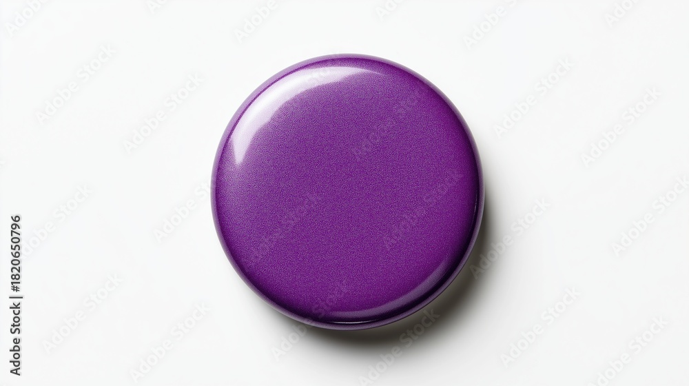 Obraz premium Glossy Purple Circular Paint Swatch On White