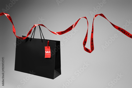 Ribbon with text BLACK FRID...