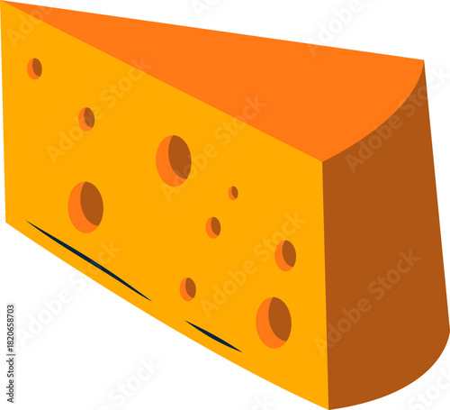 Flat Cheese Illustration