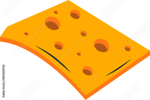 Flat Cheese Illustration