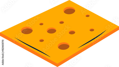 Flat Cheese Illustration