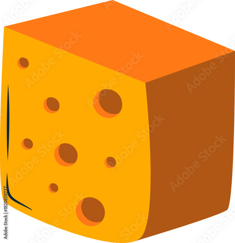 Flat Cheese Illustration