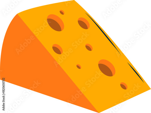 Flat Cheese Illustration