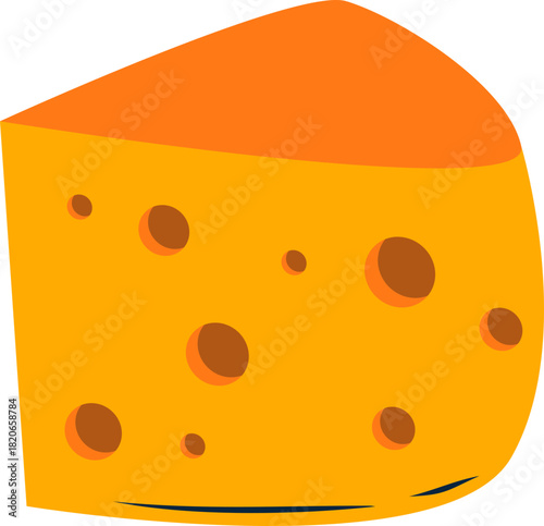 Flat Cheese Illustration