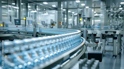 Vaccine production line pharmaceutical manufacturing medicine vials medical research factory process automated