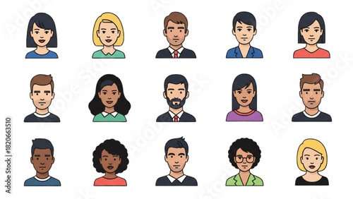 Diversity in Faces Vector Set of People Avatars for Web Design