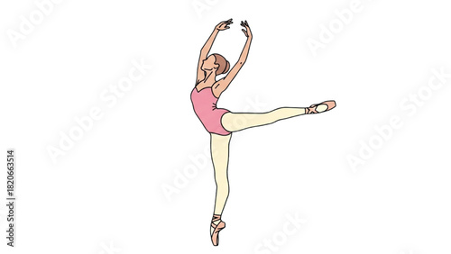 Elegant ballet dancer performing a classical dance routine with grace and poise on pointe