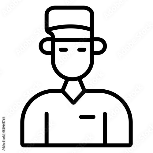 Bellboy vector line icon design