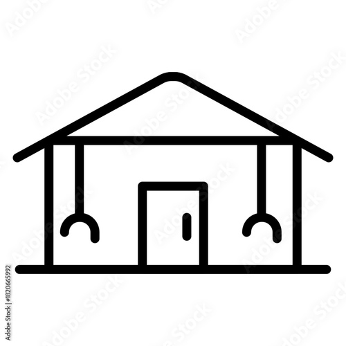 Guesthouse vector line icon design