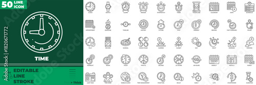 Time Line Editable Icons set