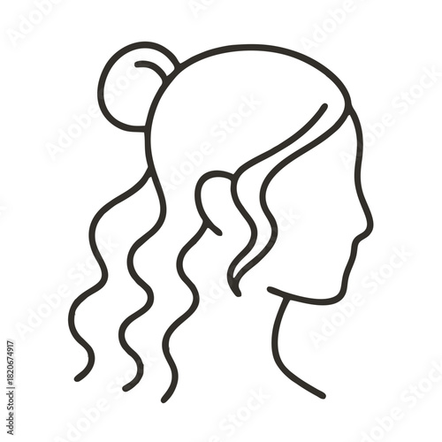 silhouette of a woman with a hairstyle