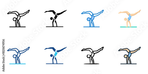 Gym icon set multiple style collection 
