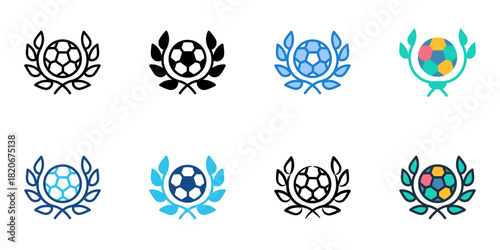 World Cup icon set multiple style collection 
