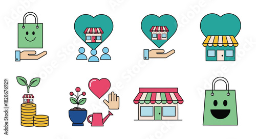 Support local business shop small store community love concept