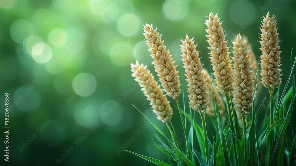 Obraz premium A tranquil scene of a golden wheat field in a rural setting, emphasizing natural beauty and serenity. Perfect for landscapes, agriculture, or nature photography.