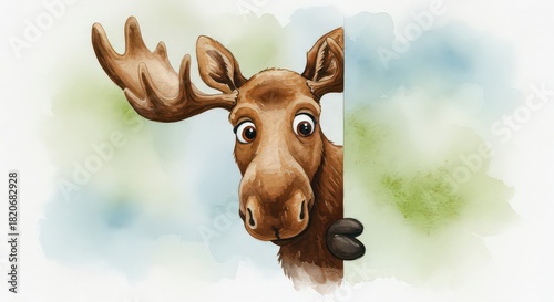 Curious moose peeking