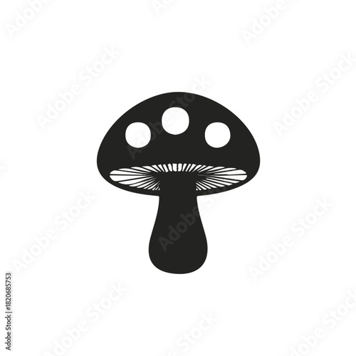 A Icon clipart set, Minimalistic 2D flat icon featuring a sliced_mushroom isolated on a white background, an element in vector and EPS format