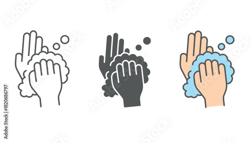 Hands being washed with soap and water, illustrating hygiene and cleanliness.