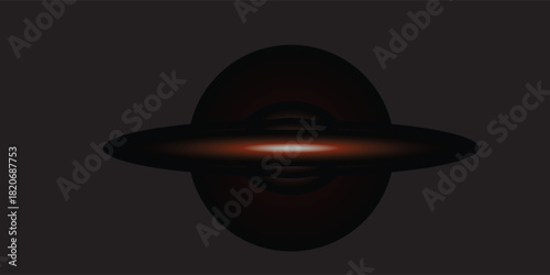Abstract Dark UFO with Glowing Center and Oval Shape.