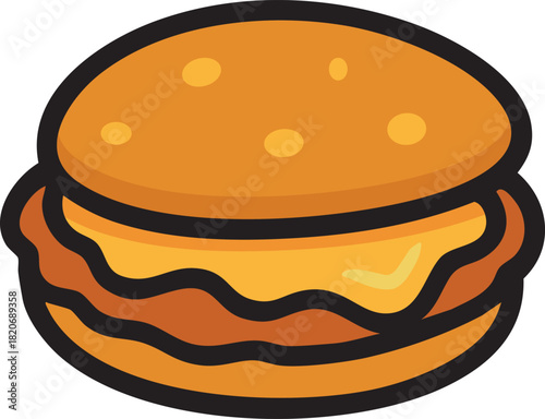Classic cheeseburger illustration