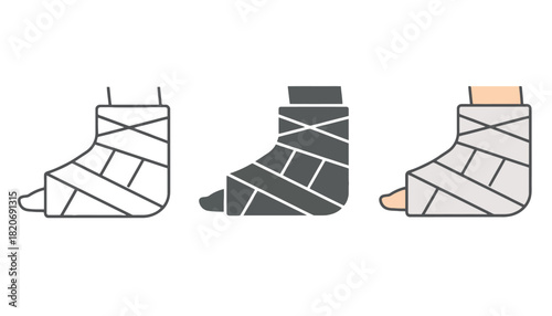 Foot cast illustration showing medical support for injury recovery