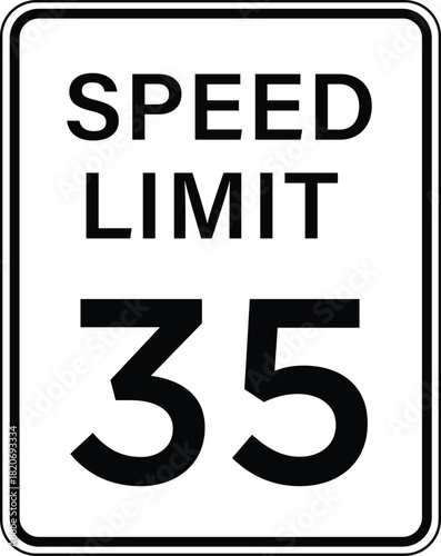 35 MPH Speed Limit Road Signs.Warning Traffic Road Street Metal Sign