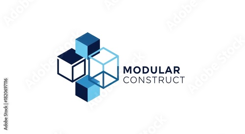 Geometric logo depicting connected cube shapes and text 