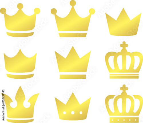 王冠のアイコンセット　グラデーション