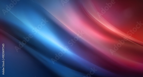 Smooth Abstract Fluid Waves Background in Vibrant Red, White, and Blue Gradient
